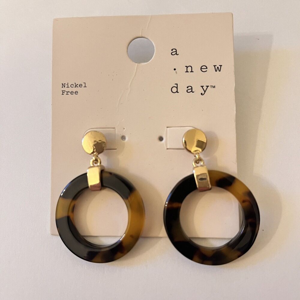 A New Day Drop Tortoiseshell Earrings - Picture 1 of 2